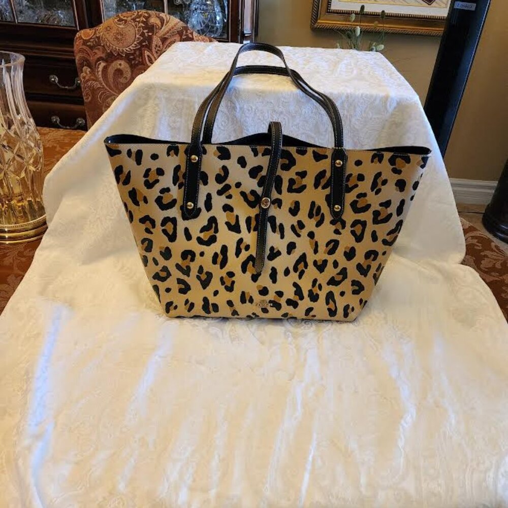 COACH Leopard Print Market Tote